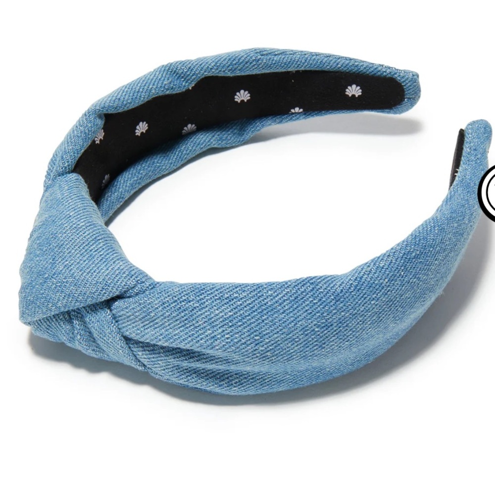 lele sadoughi headband LIGHT DENIM HEADBAND